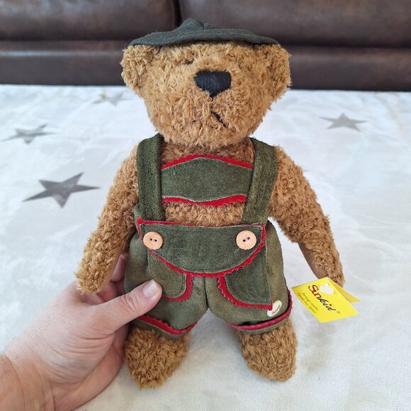 Made In Germany SunKid Bavarian Stuffed Bear With Lederhosen Collectible - Picture 1 of 15